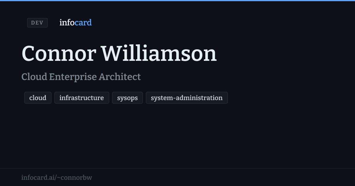 Connor Williamson — infocard